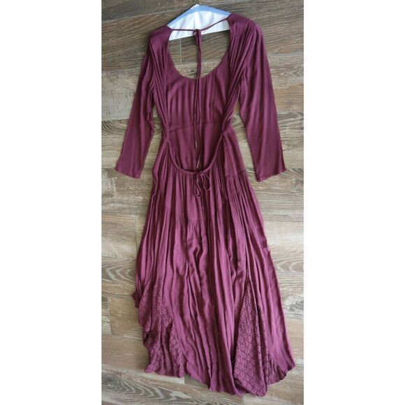 Free People OB1860210 Women's Sz S Dry Rose/Burgundy Sea Me Maxi Dress - Picture 7 of 9